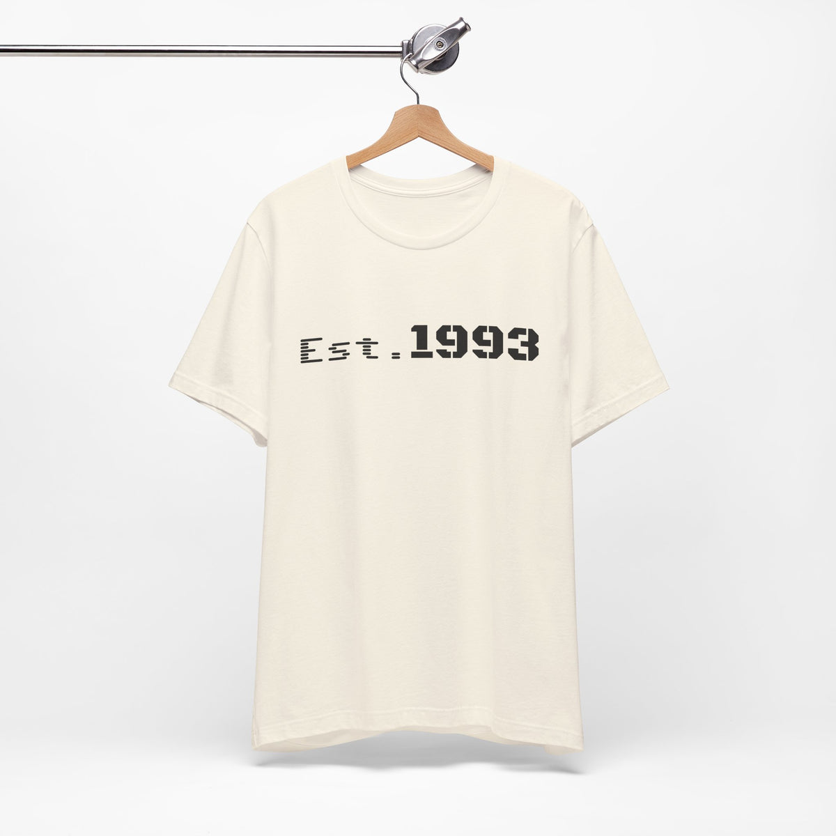 Vintage 1993 Est. T-Shirt by Printify featuring a classic born in 1993 design, casual clothing with retro style.