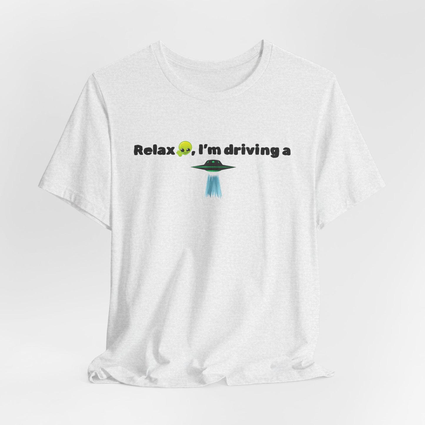 Alien Driving Unisex Tee - Fun Casual Shirt, Gifts for UFO Lovers, Quirky Humor T-Shirt, Perfect for Road Trips, Unique Birthday Present