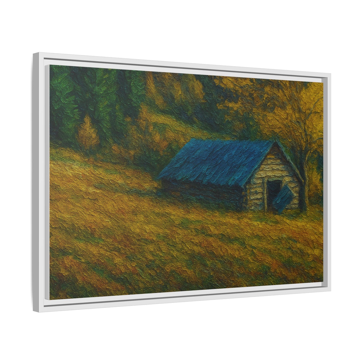 Framed Matte Canvas Print, Rustic Artwork, Farmhouse Decor, Nature Wall Art, Gift for Home, Autumn Decor, Landscape Painting