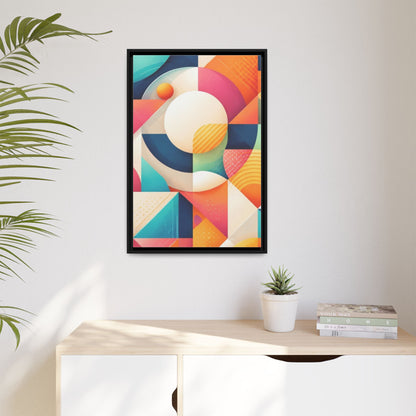 Colorful Geometric Abstract Art Matte Canvas Framed