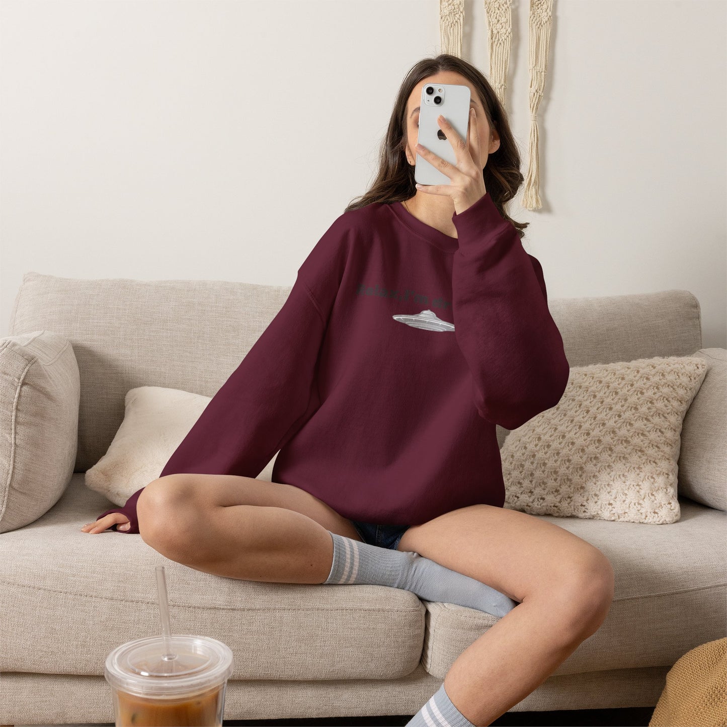 Relaxing UFO Driving Sweatshirt, Funny Gift for UFO Lovers, Unisex Crewneck Pullover, Casual Wear, Space Enthusiast Apparel