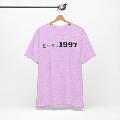 Est. 1997 Unisex Jersey Short Sleeve Tee - Vintage Style, Perfect for Birthdays, Casual Wear, Gifts, Anniversaries, Retro Fashion