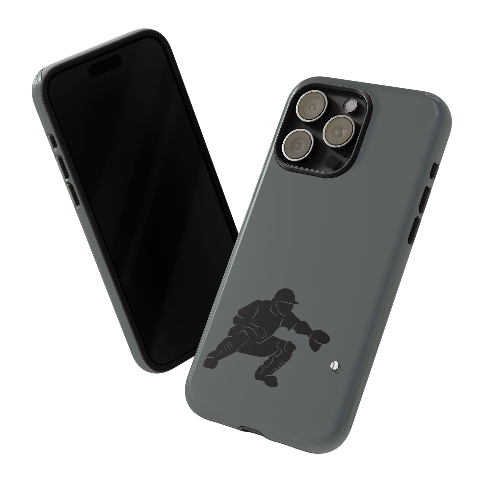 Printify baseball catcher phone case, tough protective cover with catcher glove design for iPhone or smartphone protection.