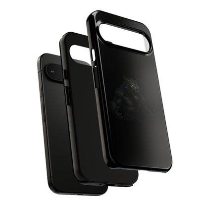 Werewolf phone case with dark monster graphic, tough protective design for smartphones, by Printify.