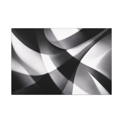 Abstract Black and White Swirl Matte Canvas