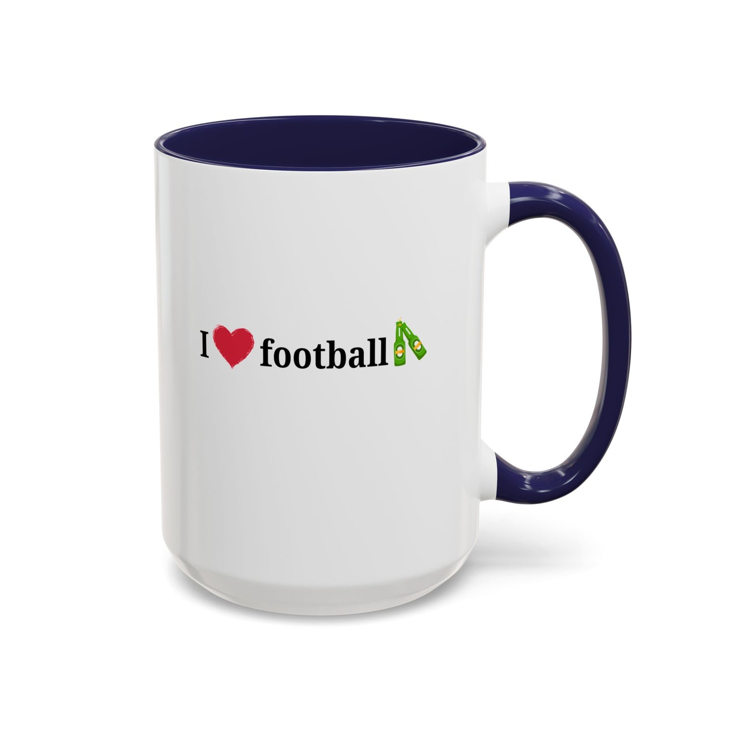 I Love Football Accent Coffee Mug, Perfect Gift for Sports Lovers, Football Enthusiasts, Unique Mug for Game Days, Home or Office Decor - TRV