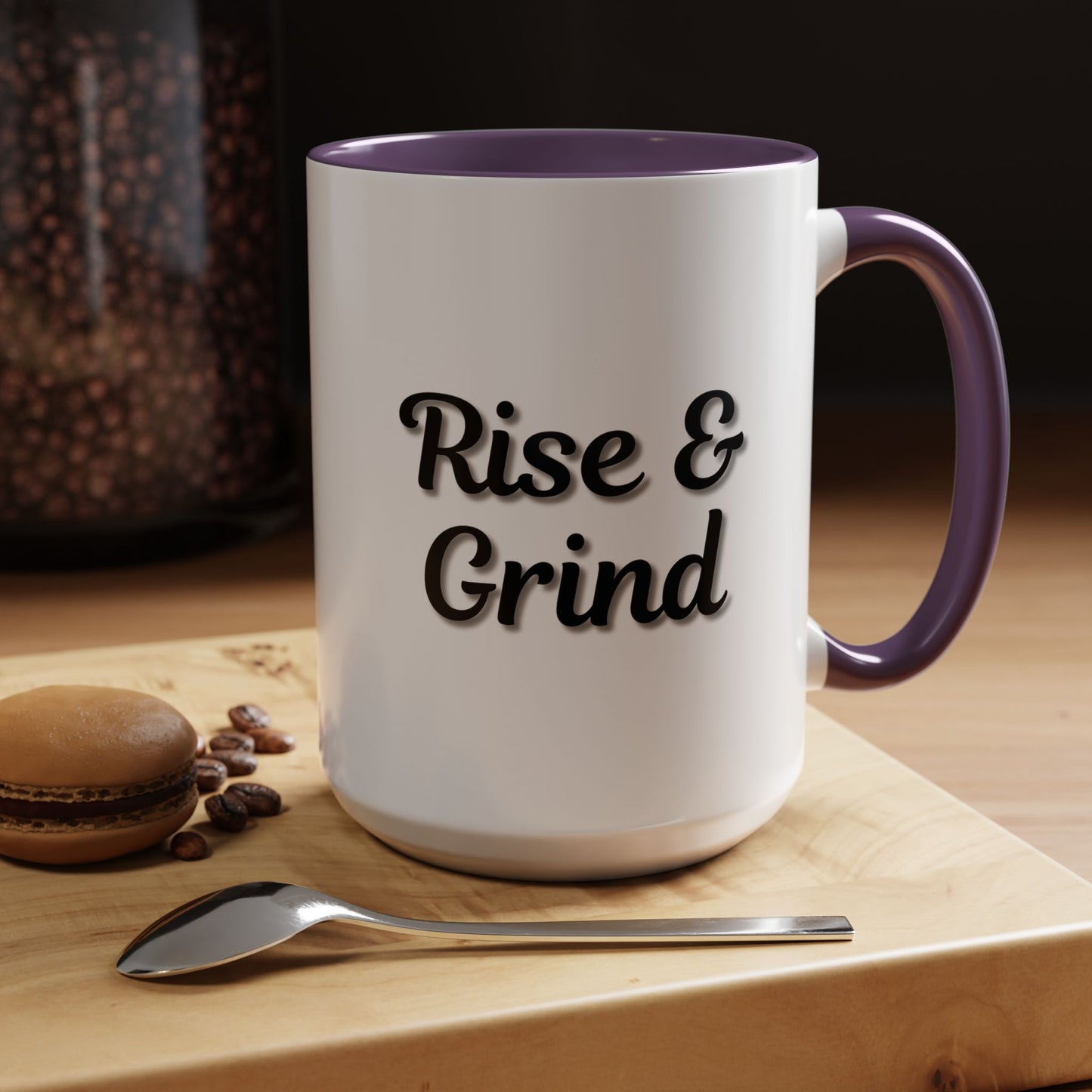 Rise & Grind Coffee Mug – Motivational Black Accent Mug for Daily Inspiration - TRV