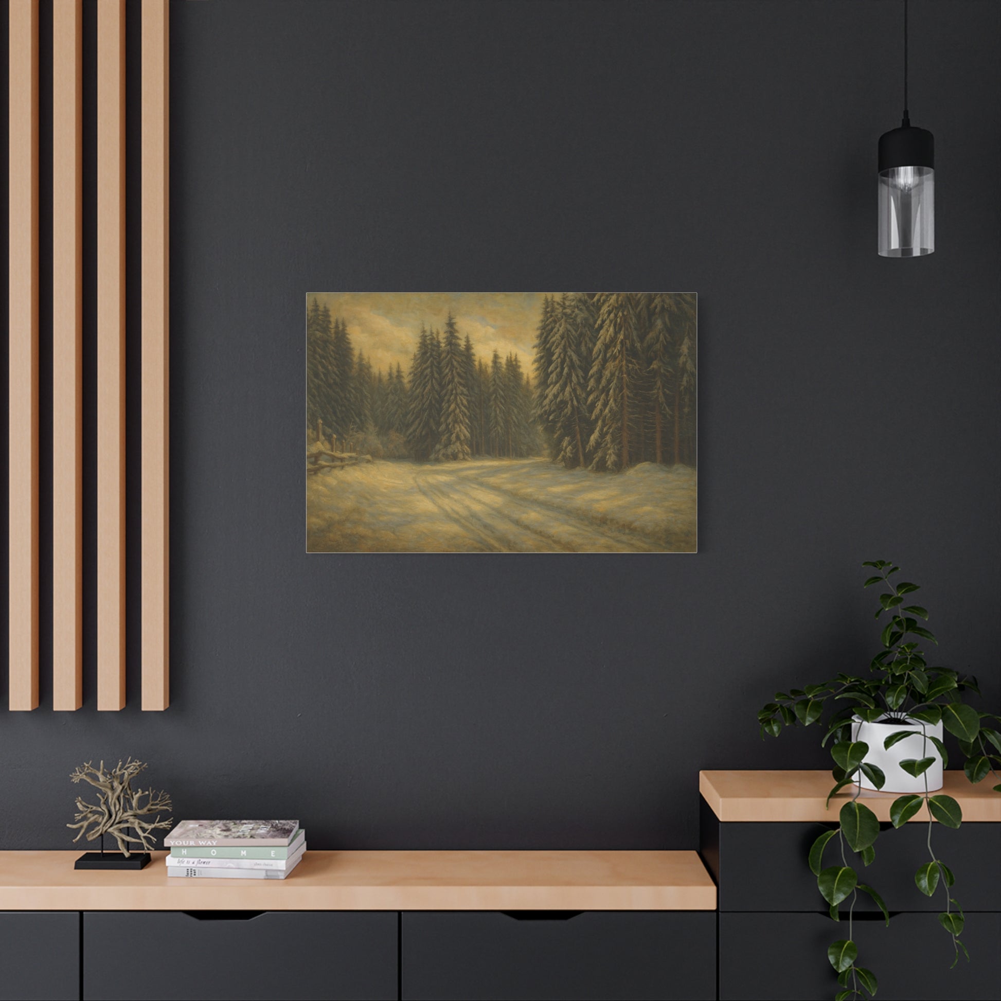 Scenic Forest Canvas Art, Nature Decor for Home, Cozy Wall Art, Perfect Gift for Nature Lovers, Rustic Cabin Decor, Winter Landscape Print - TRV