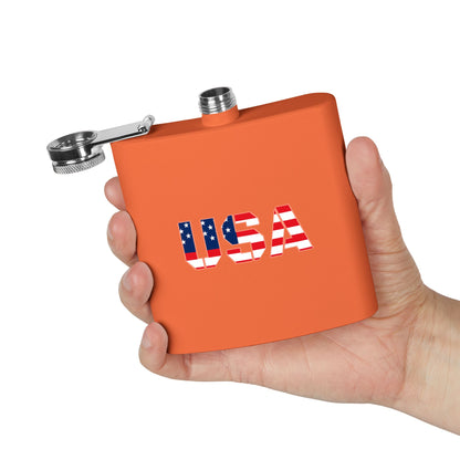 Patriotic Stainless Steel Flask | USA Flag Design | Perfect for Gifts, Tailgating, Camping, BBQs, and Celebrations