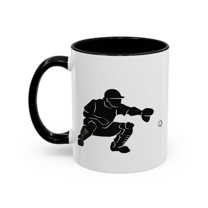 Baseball Catcher Coffee Mug, Sports Gift for Coaches, Black Accent Mug for Fans, Perfect for Birthdays & Celebrations, Unique Cup - TRV