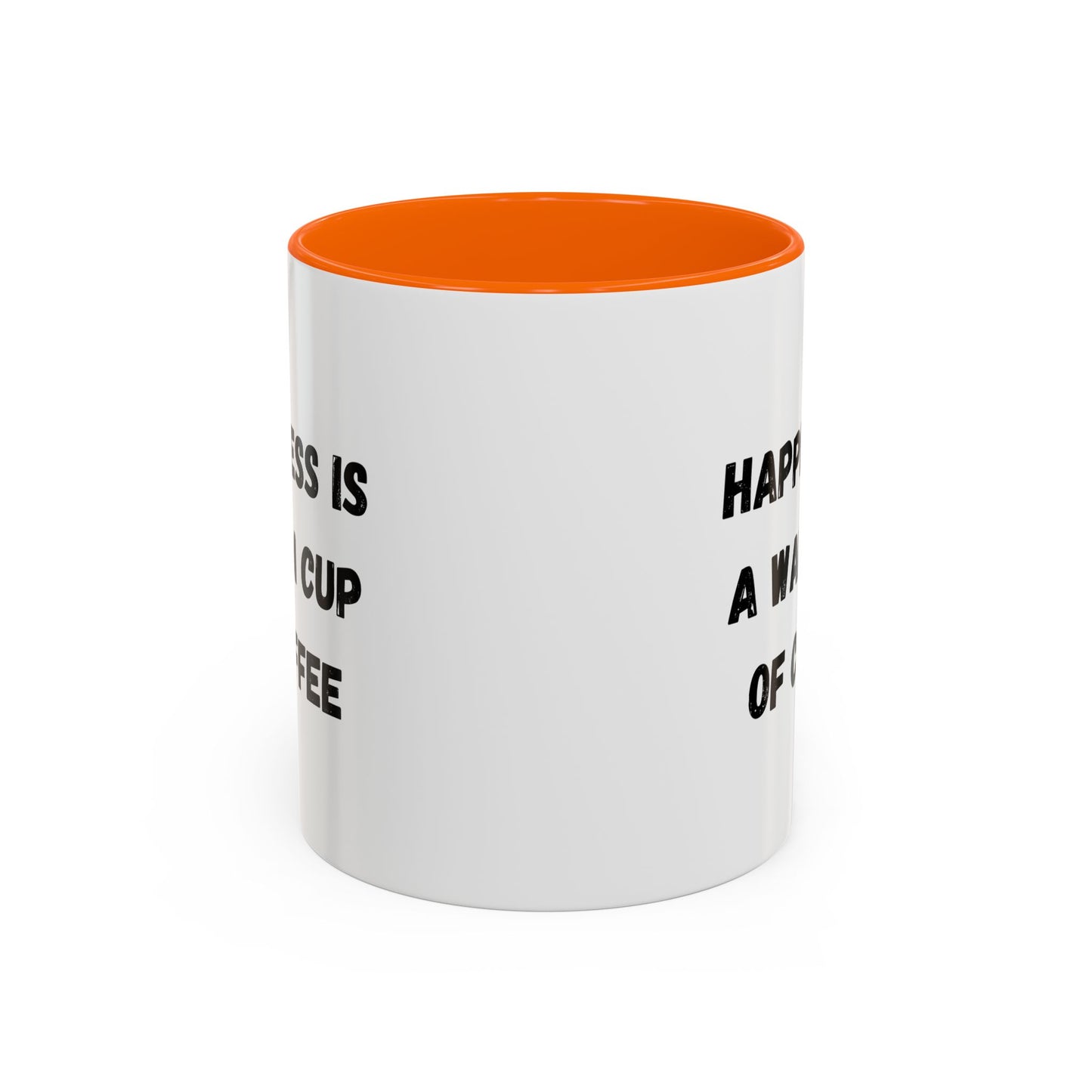 Coffee Mug — “Happiness Is A Warm Cup Of Coffee” Accent Ceramic Mug (11/15 oz)