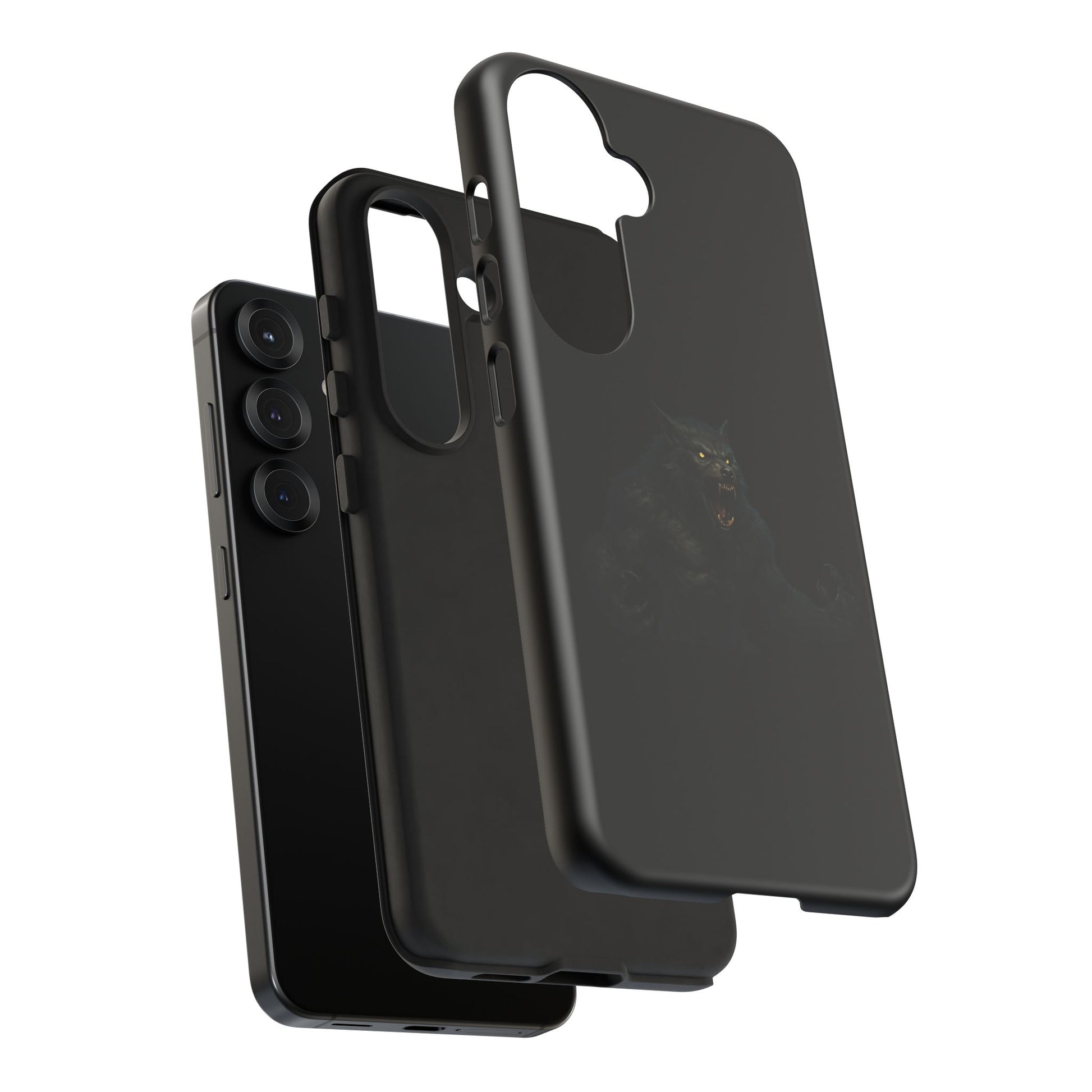 Dark monster graphic werewolf phone case by Printify, tough protective cover for smartphones with a fierce, detailed design.