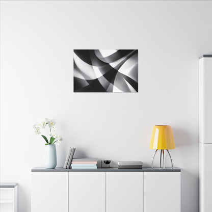 Abstract Black and White Swirl Matte Canvas