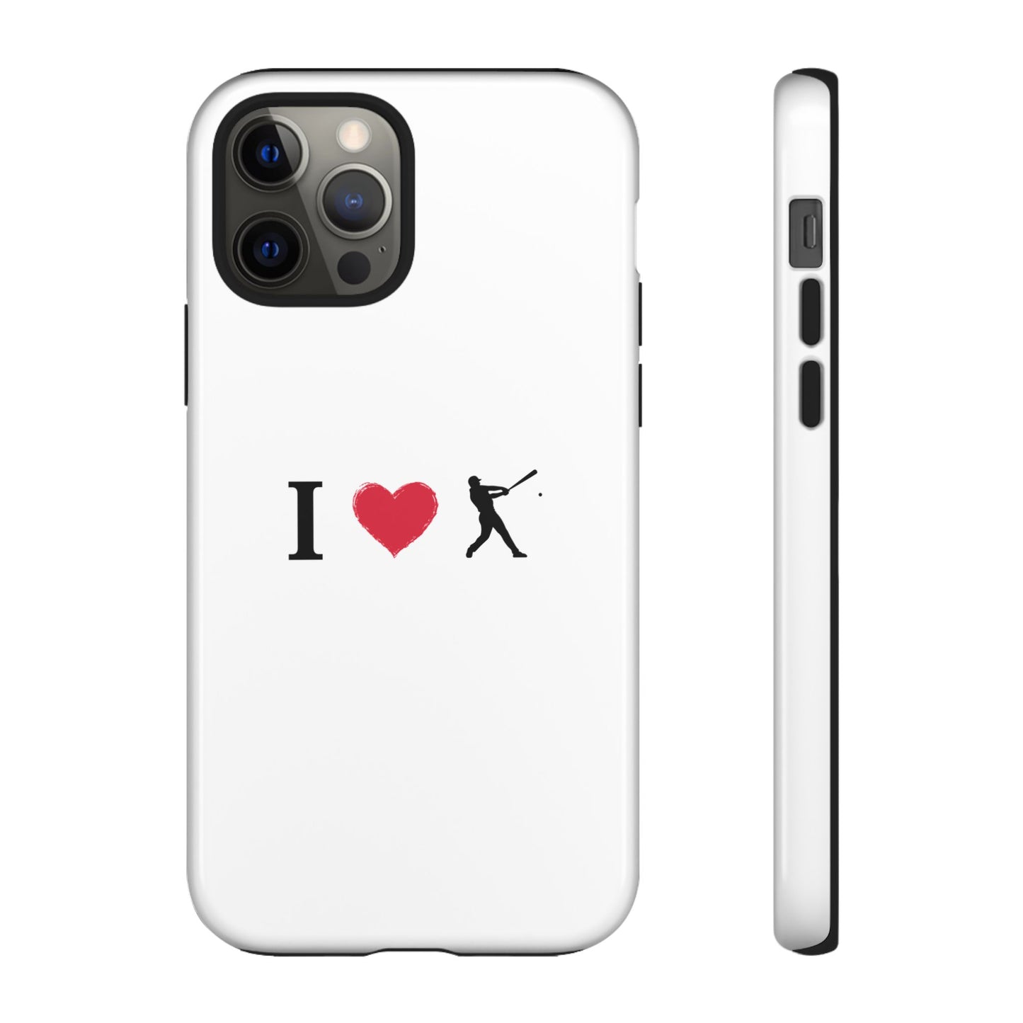 Baseball Love Phone Case, Tough Cases for Sports Lovers, i Heart Baseball Protection, Gift for Players, Cute Sports Case - TRV