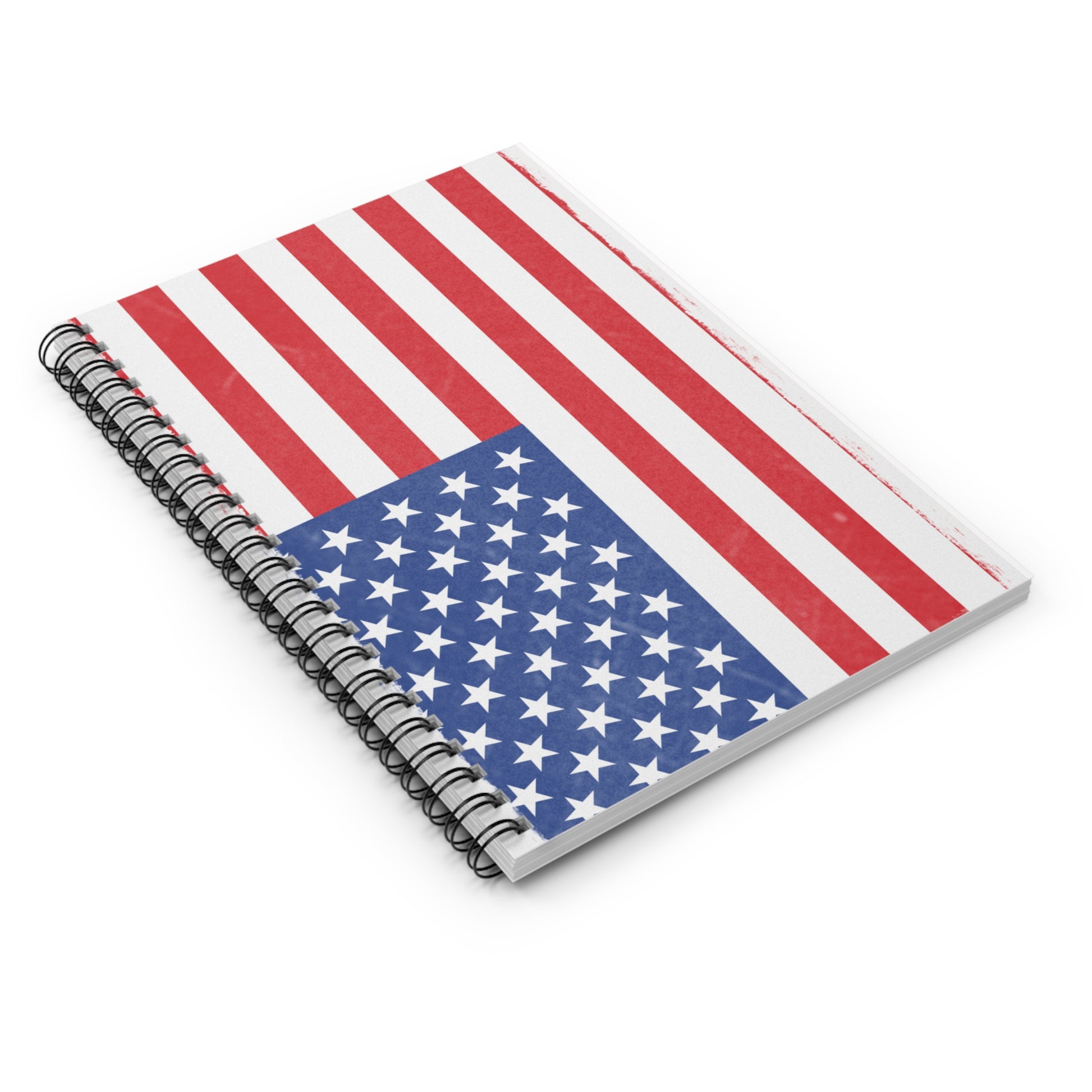 American Flag Spiral Notebook - Ruled Lines, Patriotic Journal, USA Theme, Gift for Veterans, College Supplies, Independence Day Notebook - TRV