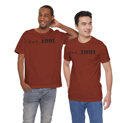 Established 1991 Unisex Jersey Tee | Vintage Anniversary Gift | Casual Wear, Birthday Shirt, Retro Style, Statement Tee, Gift for Him/Her - TRV