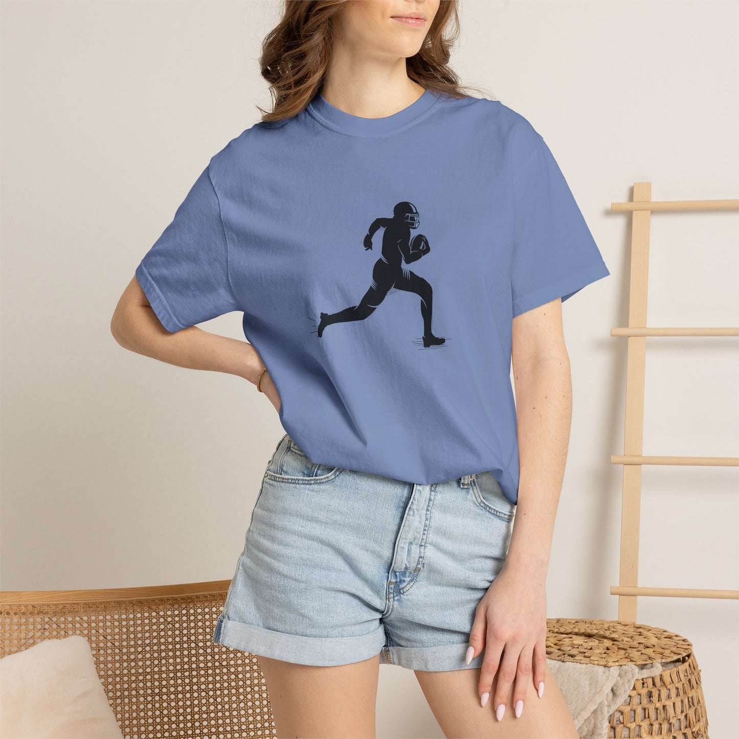 Football Player Graphic Unisex T-Shirt, Casual Sports Tee, Gift for Athletes, Workout Shirt, Everyday Wear, Unique Running Apparel