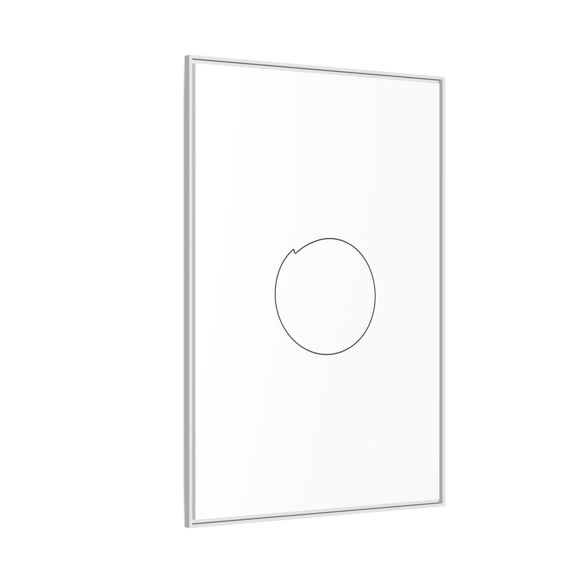 Framed matte canvas wall art featuring a minimal circular line design, created by Printify, ideal for modern home decor.