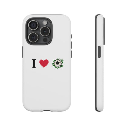 Soccer Phone Case, I Love Soccer, Tough Case Cover, Sporty Phone Accessories, Gift for Soccer Lovers, Unique Soccer Design - TRV
