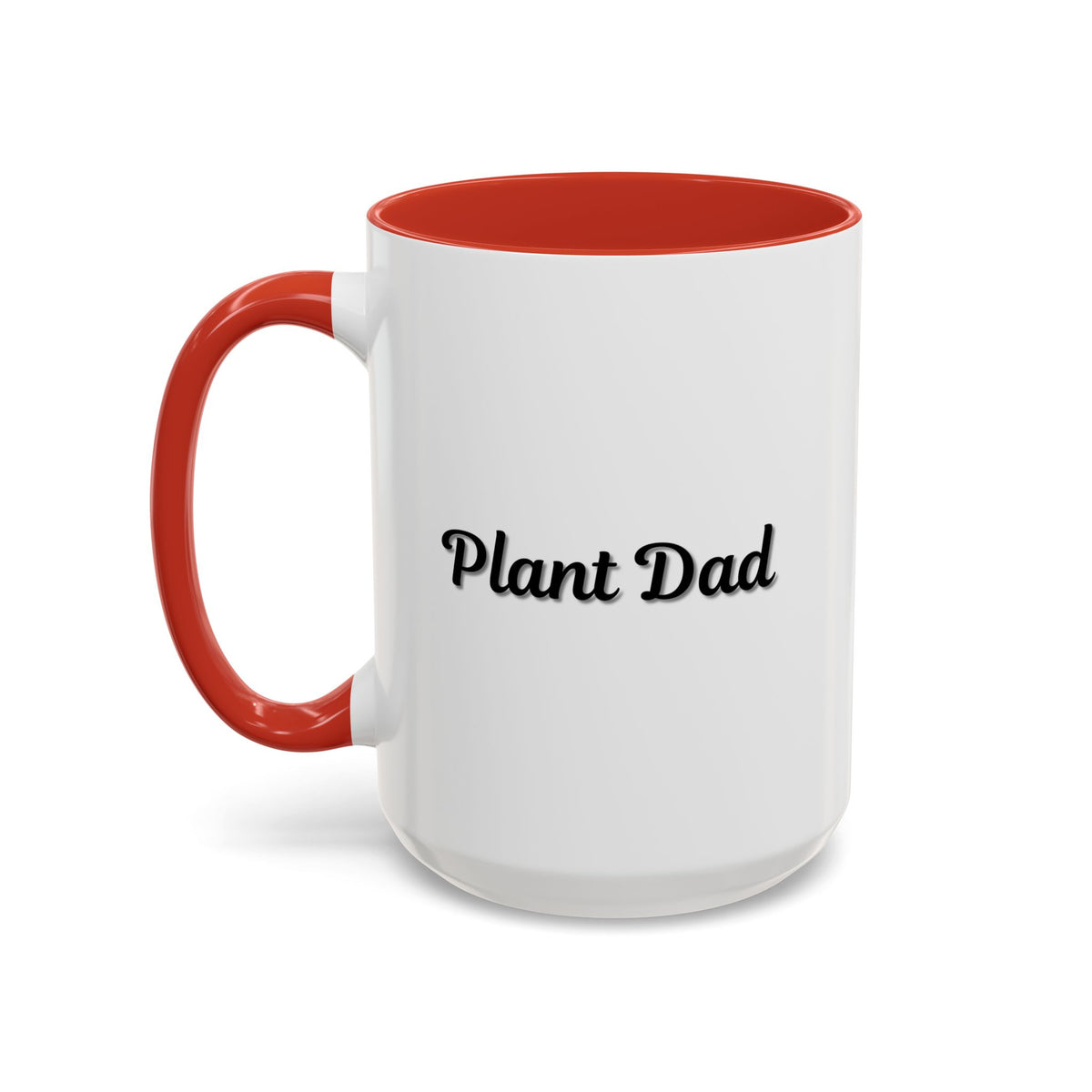 Black-handle Plant Dad coffee mug featuring plant-themed design, ideal for plant lovers, 11oz or 15oz size.