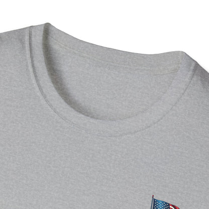 Patriotic Unisex Softstyle T-Shirt, American Flag Tee, USA Pride Shirt, Perfect for Independence Day, Casual Wear - TRV
