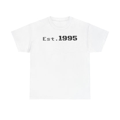 Unisex Heavy Cotton Tee - Est. 1995, Vintage Birthday Gift, Customizable Tee, Retro Unisex Shirt, Casual Everyday Wear
