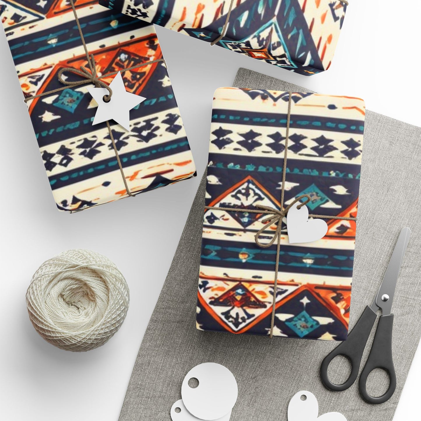 Southwestern Aztec Pattern Wrapping Paper Roll — Rustic Tribal Gift Wrap