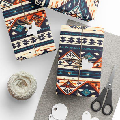 Southwestern Aztec Pattern Wrapping Paper Roll — Rustic Tribal Gift Wrap