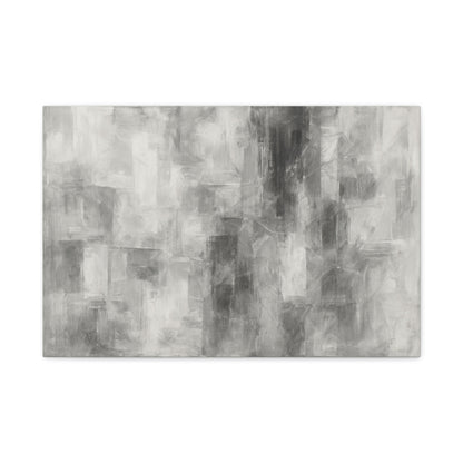 Abstract grey brushstroke canvas wall art by Printify, neutral modern matte stretched canvas for contemporary decor.