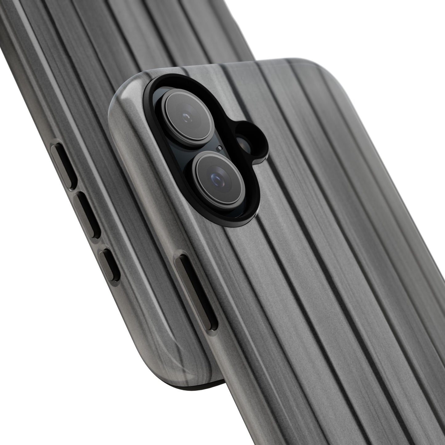 Ribbed metal texture phone case for iPhone, tough protective Printify phone cover with durable design and sleek finish.