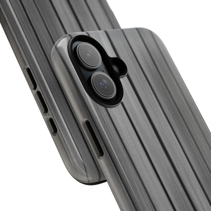 Ribbed metal texture phone case for iPhone, tough protective Printify phone cover with durable design and sleek finish.
