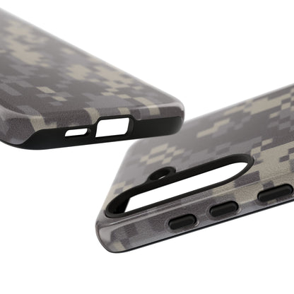 Digital camouflage tough phone case by Printify, rugged protective cover for smartphones with a rugged camouflage design.