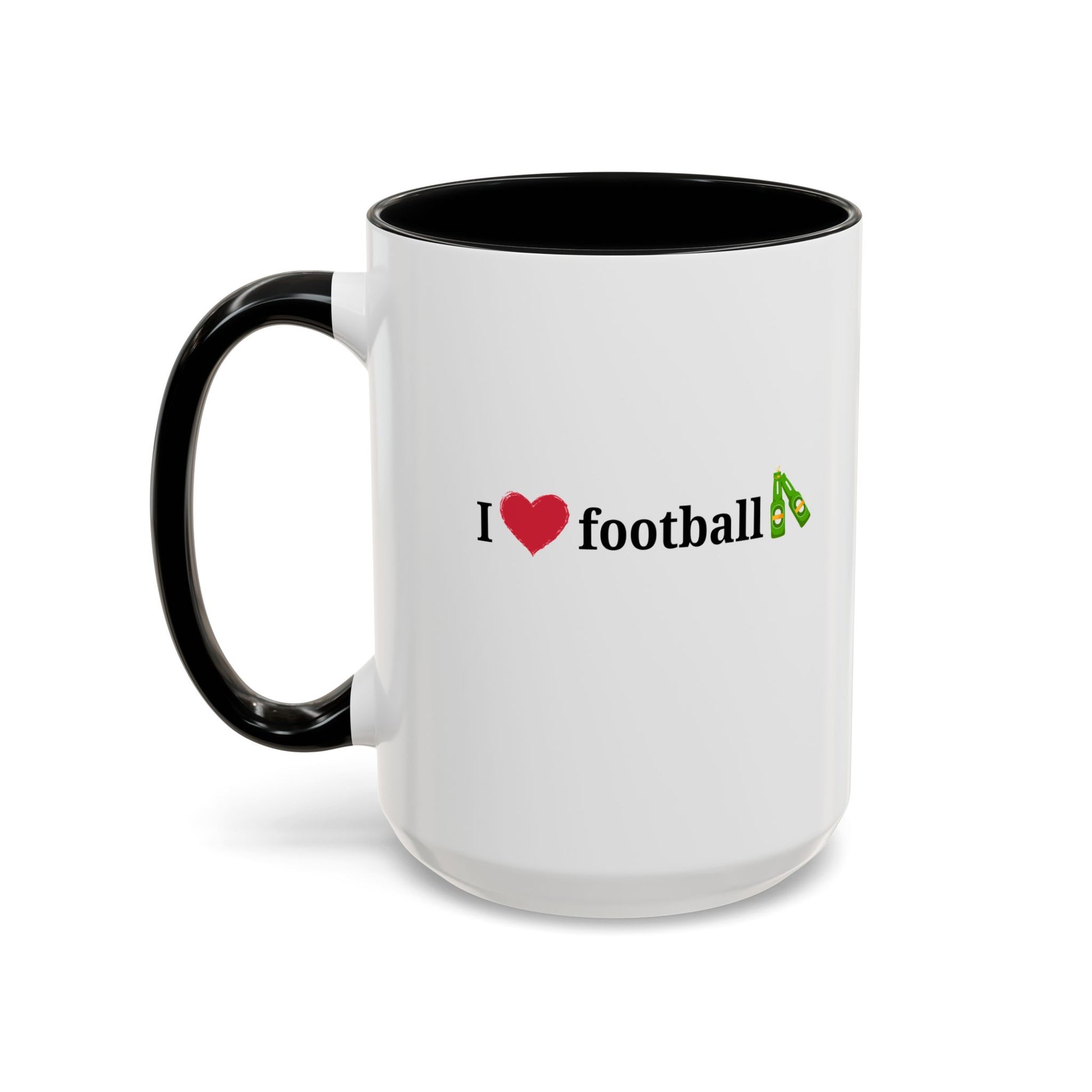 I Love Football Accent Coffee Mug, Perfect Gift for Sports Lovers, Football Enthusiasts, Unique Mug for Game Days, Home or Office Decor - TRV