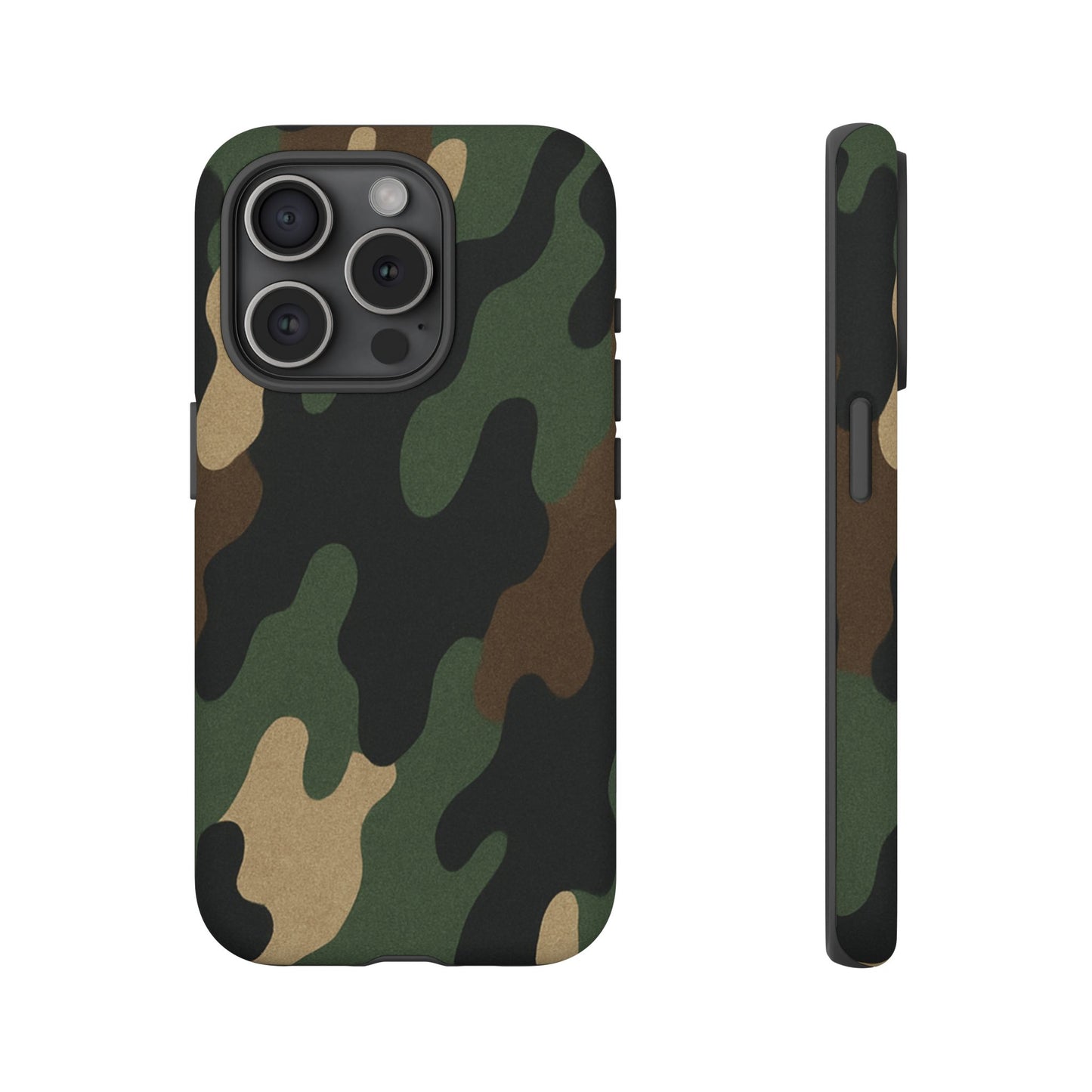 Rugged military green camo phone case by Printify, offers durable protection and a tough design for smartphones.