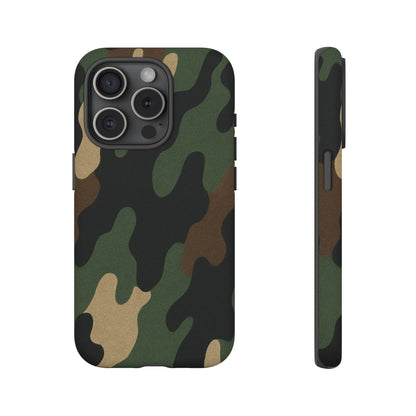 Rugged military green camo phone case by Printify, offers durable protection and a tough design for smartphones.