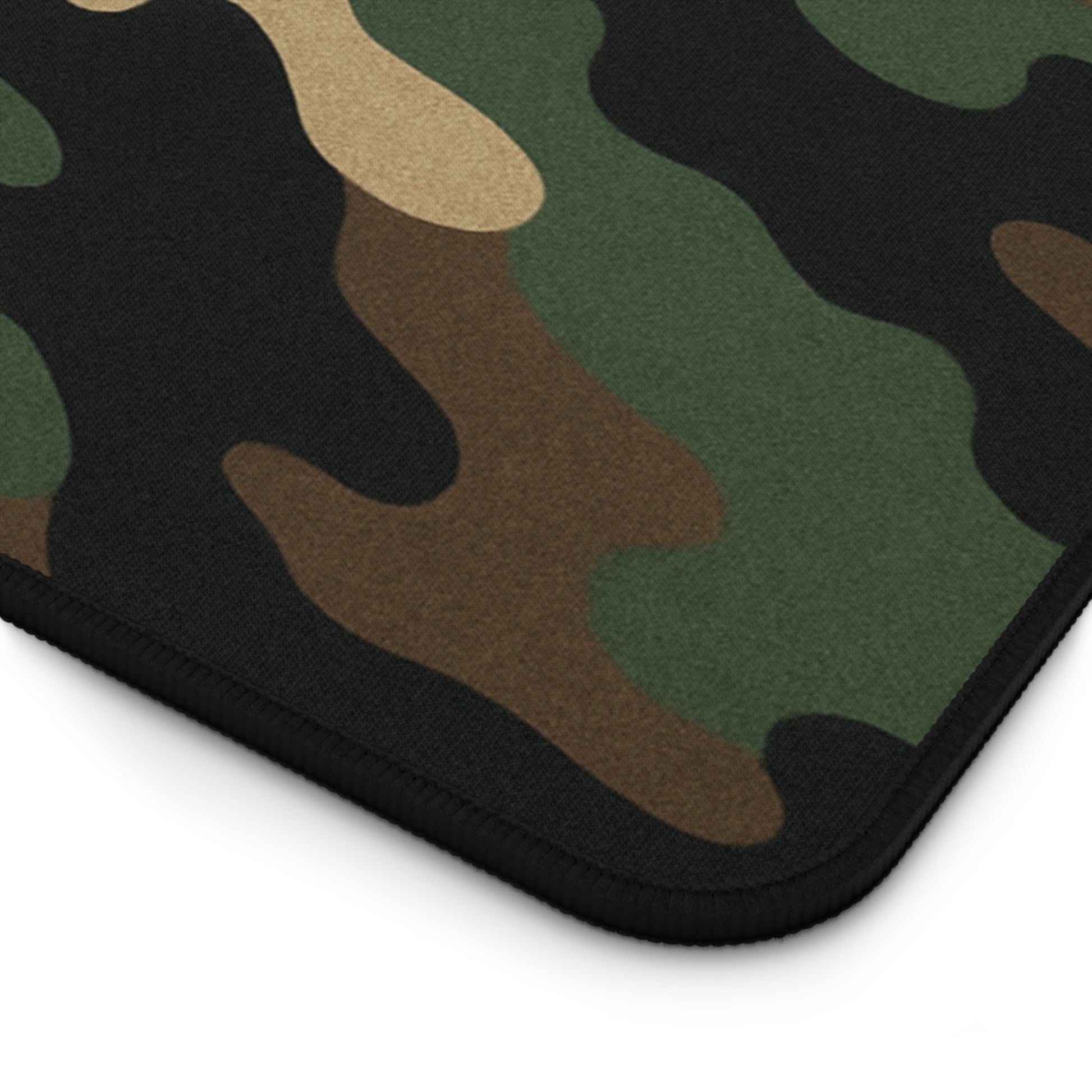 Large camouflage desk mat by Printify, featuring a camo pattern, ideal for office and gaming setups.