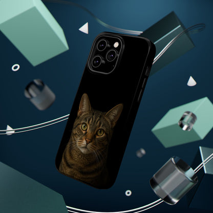 Magnetic Impact-Resistant Phone Case — Realistic Tabby Cat Portrait
