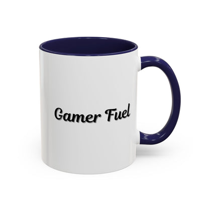 Printify Gamer Fuel coffee mug in 11oz or 15oz size with a gaming-themed design on a ceramic mug.