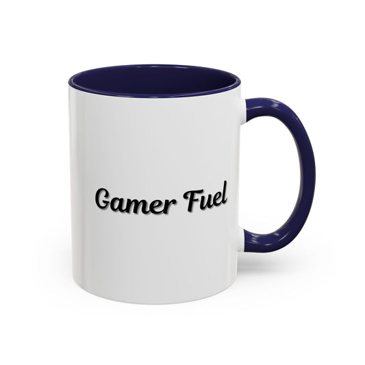 Printify Gamer Fuel coffee mug in 11oz or 15oz size with a gaming-themed design on a ceramic mug.