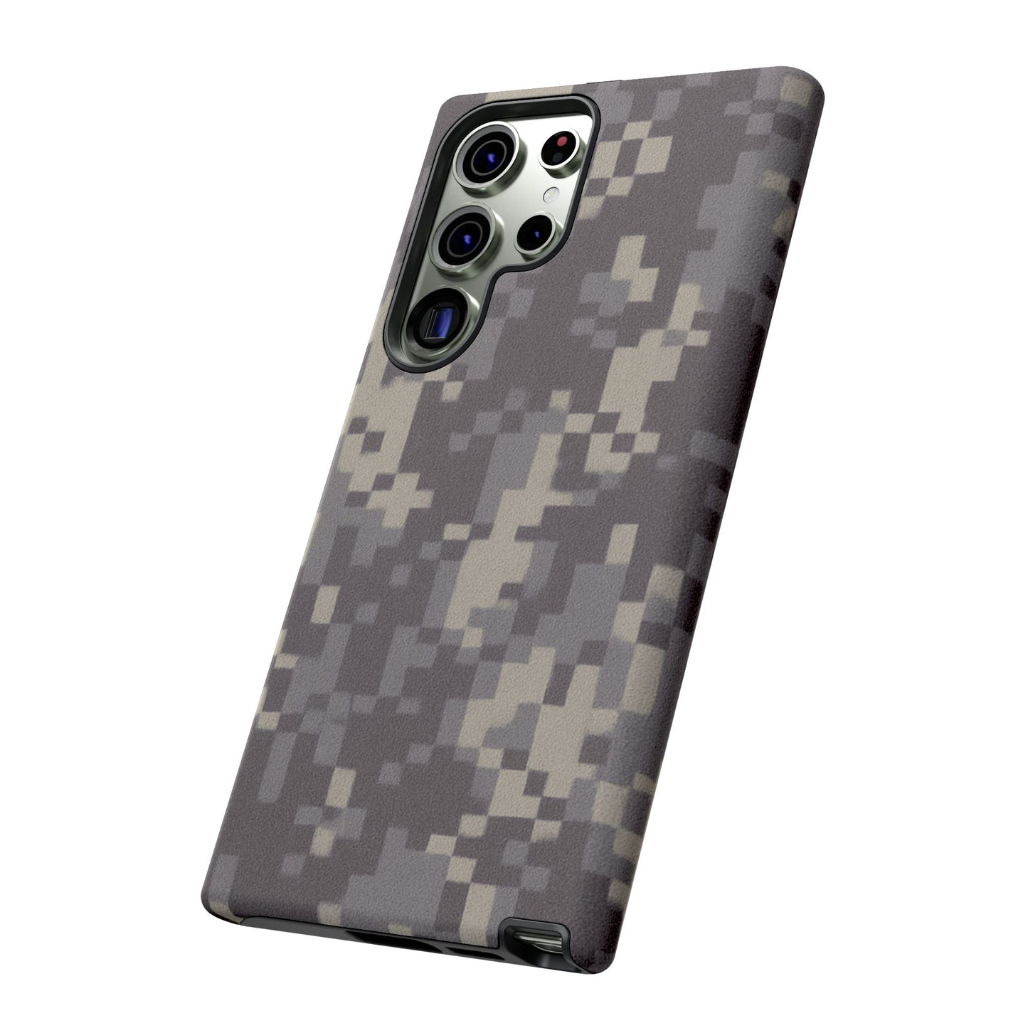 Digital camouflage tough phone case by Printify, rugged protective cover for smartphones with a durable camo design.
