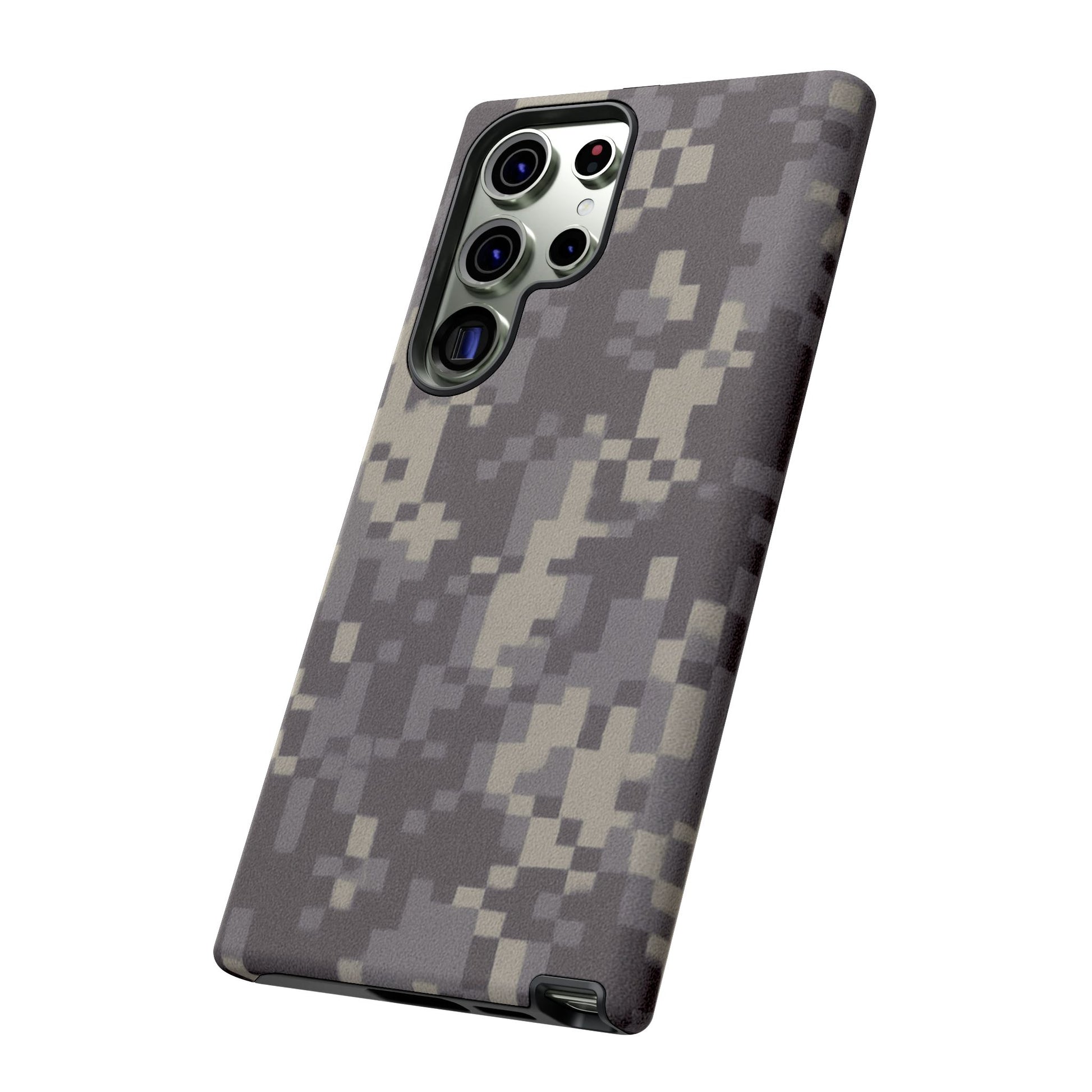 Digital camouflage tough phone case by Printify, rugged protective cover for smartphones with a durable camo design.