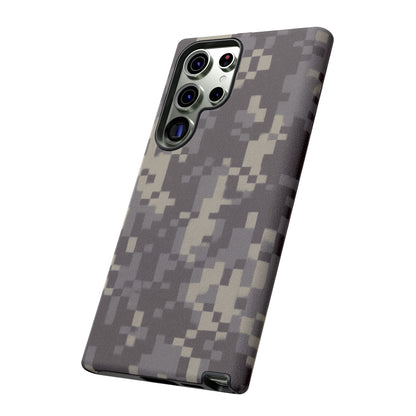 Digital camouflage tough phone case by Printify, rugged protective cover for smartphones with a durable camo design.