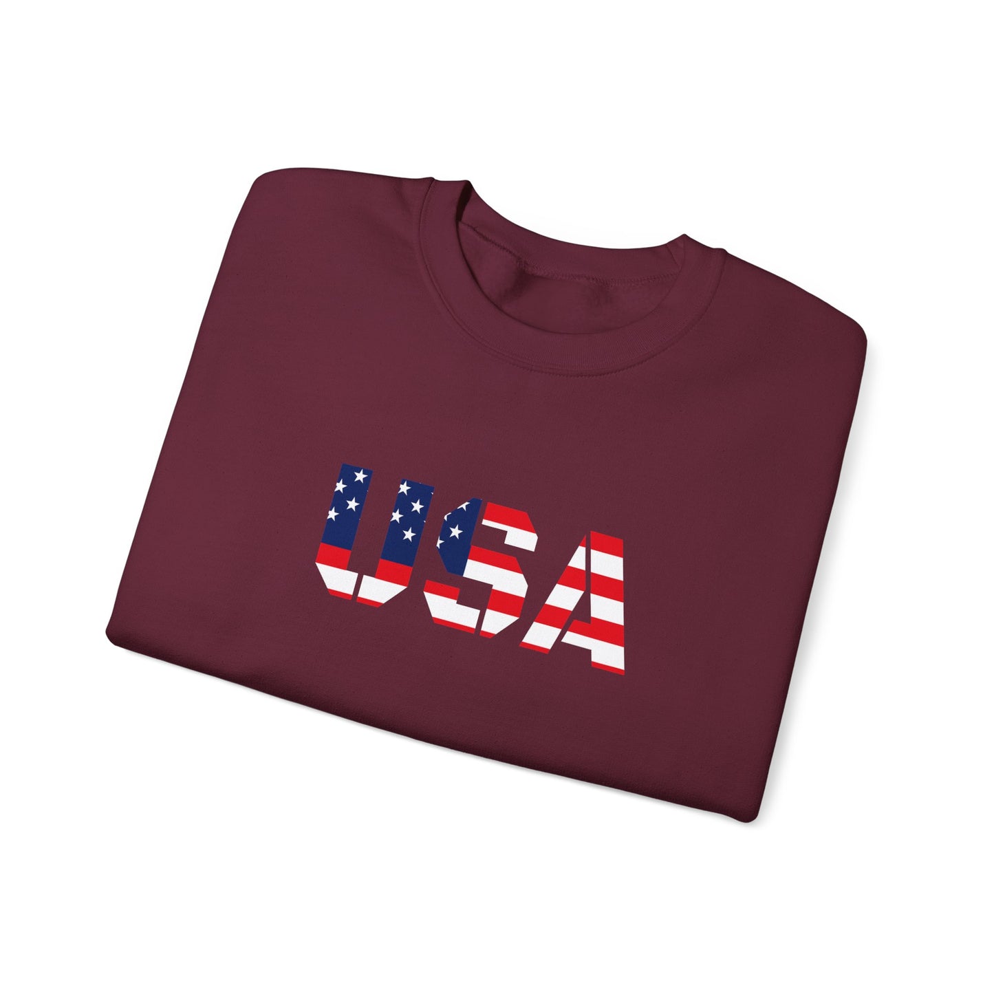 USA Flag Unisex Crewneck Sweatshirt, Cozy Apparel, Casual Wear, Independence Day Gift, Americana Style