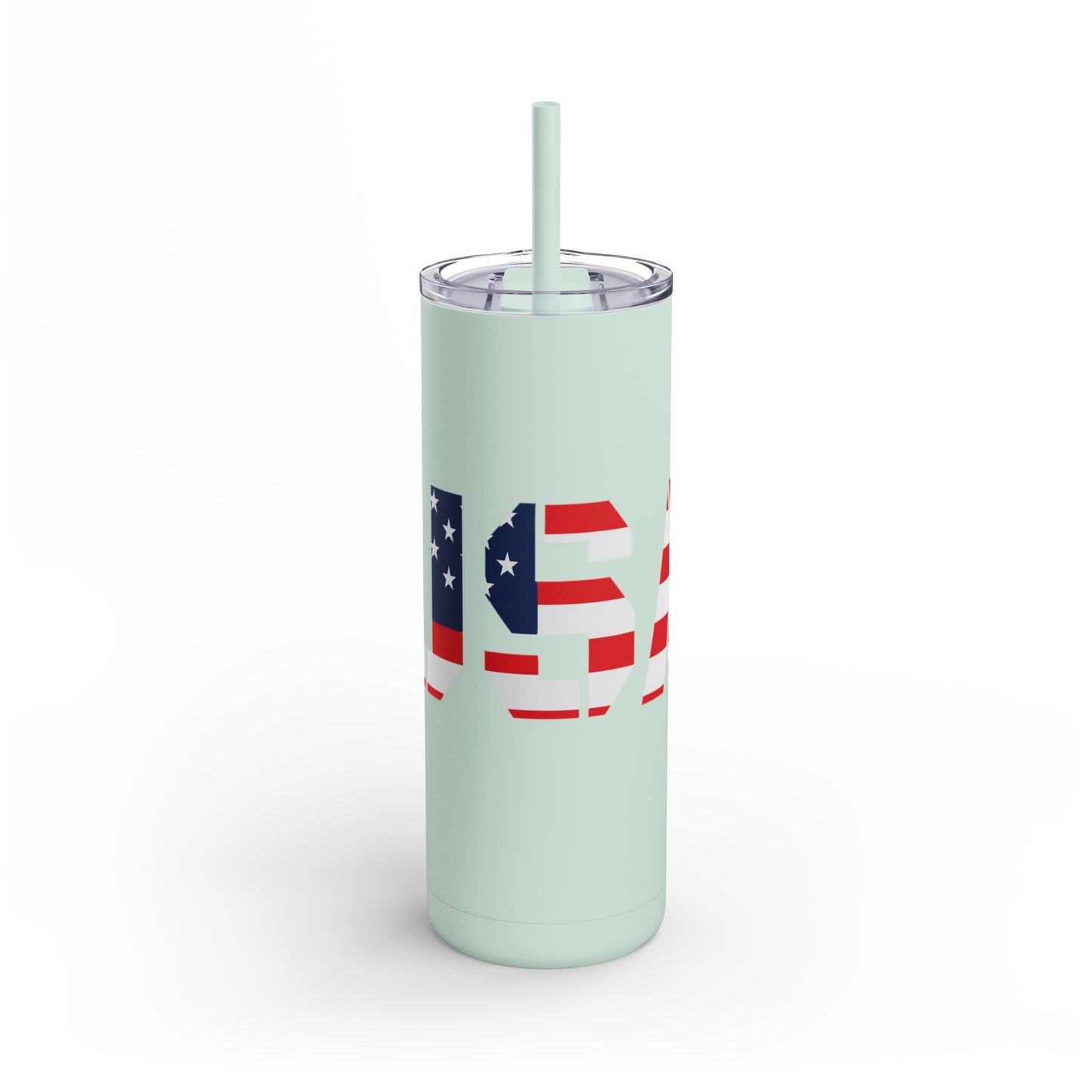 USA Flag Tumbler - 20oz Skinny Matte Drinkware, Travel Mug, Patriotic Gift, Fourth of July, Summer BBQ, Camping, Outdoor - TRV