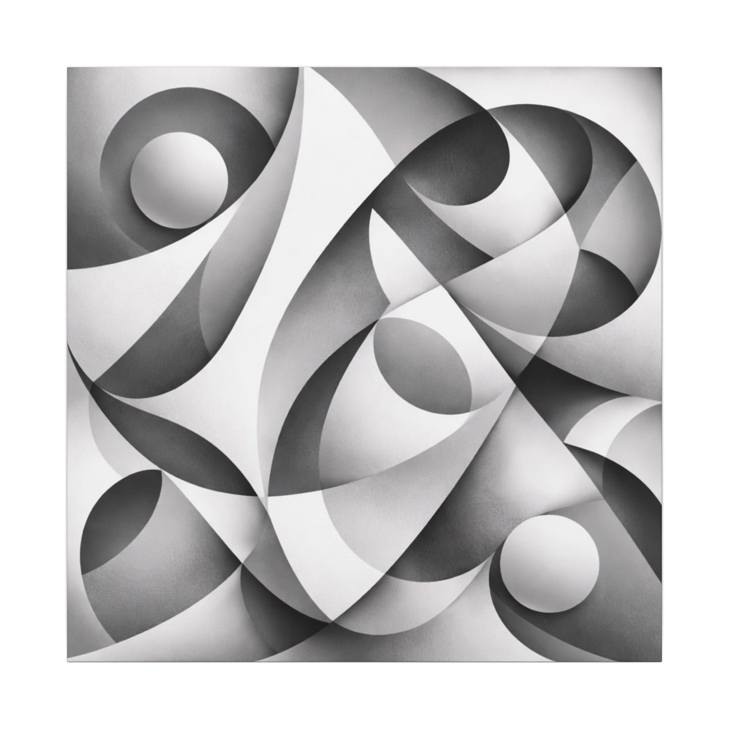 Monochrome Abstract Geometric Art Matte Canvas