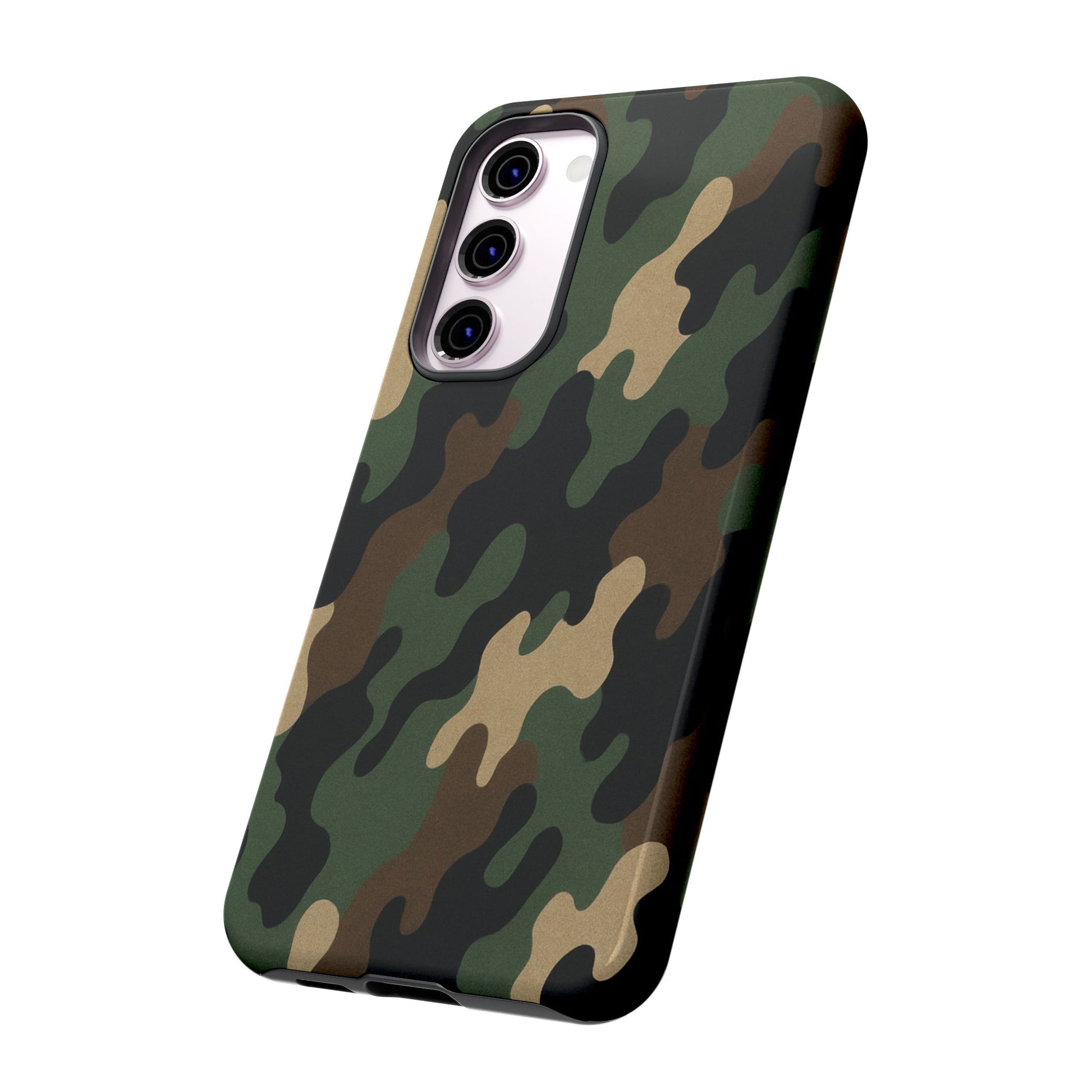 Camouflage tough phone case by Printify, rugged camo protective cover for smartphones with durable, military-style design.