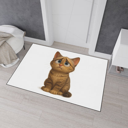 Cute cat-themed floor mat by Printify featuring a playful cat design, perfect as a heavy-duty entrance doormat for cat lovers.