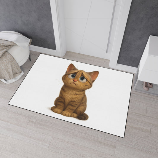 Cute cat-themed floor mat by Printify featuring a playful cat design, perfect as a heavy-duty entrance doormat for cat lovers.
