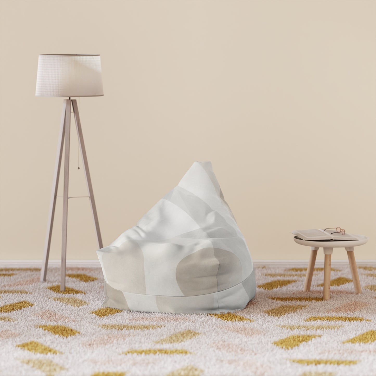 Neutral Geometric Pattern Bean Bag