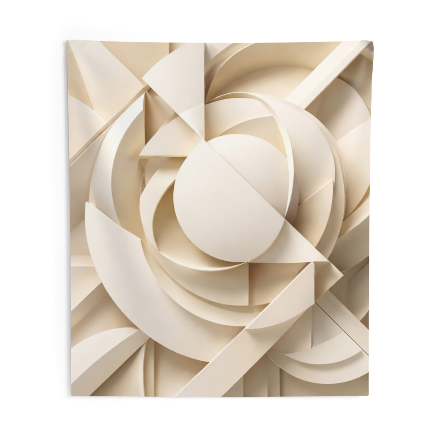 Abstract Geometric Wall Tapestry — Neutral 3D Paper-Cut Design
